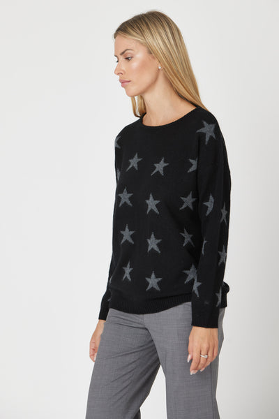 Relaxed Cashmere Star Crew - Nuan Cashmere - classic - elegant - cashmere