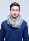 Doubled Sided Ribbed Infinity Scarf - Nuan Cashmere - classic - elegant - cashmere