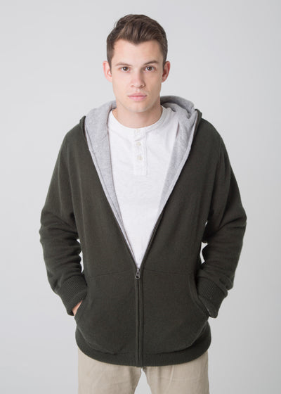 Double Layered Reversible Hoodie - Nuan Cashmere - classic - elegant - cashmere