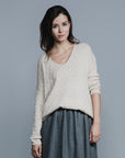 Handknit Cable Sweater - Nuan Cashmere - classic - elegant - cashmere