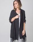 Hand Fringed Shawl - Nuan Cashmere - classic - elegant - cashmere