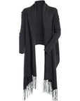 Hand-Fringed Cardi-Wrap - Nuan Cashmere - classic - elegant - cashmere