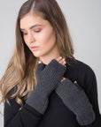 Ribbed knit wrist warmers - Nuan Cashmere - classic - elegant - cashmere