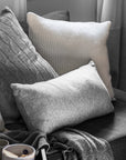 Lumbar Plain-Knit Cushion - Nuan Cashmere - classic - elegant - cashmere
