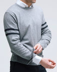Stripe Accent Sweater - Nuan Cashmere - classic - elegant - cashmere