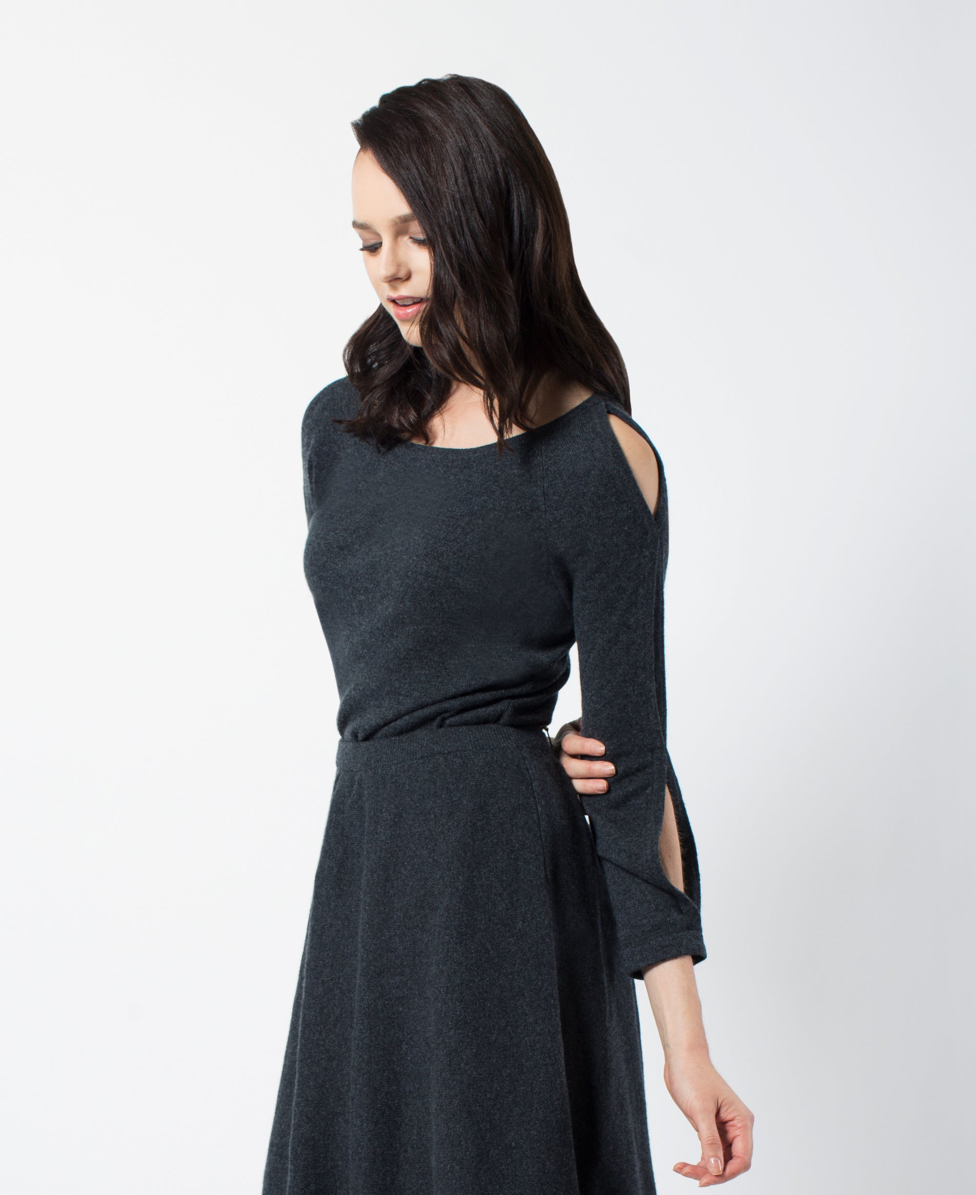 Eyelet Top - Nuan Cashmere - classic - elegant - cashmere