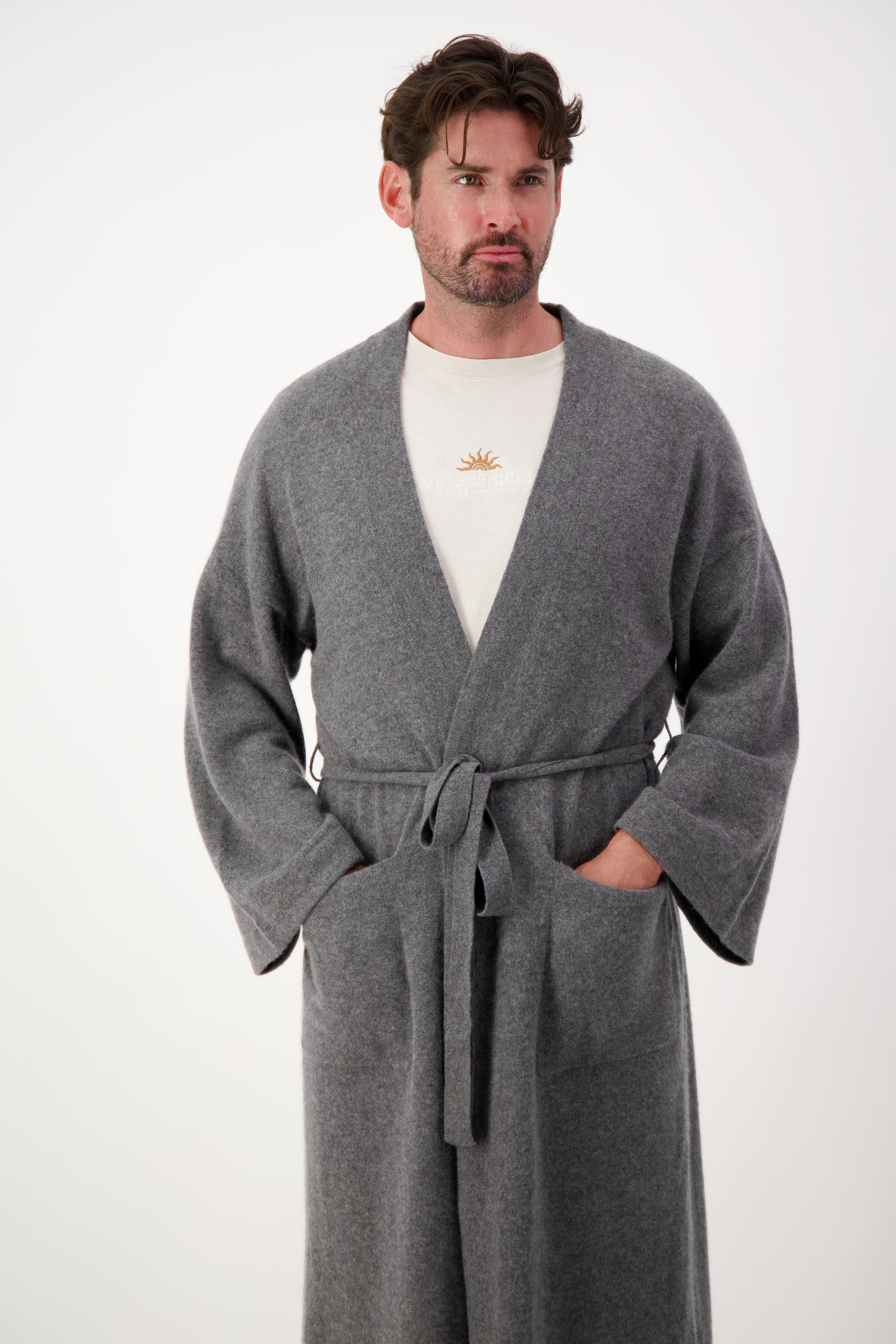 Men's Cashmere Luxury Robe - Nuan Cashmere - classic - elegant - cashmere