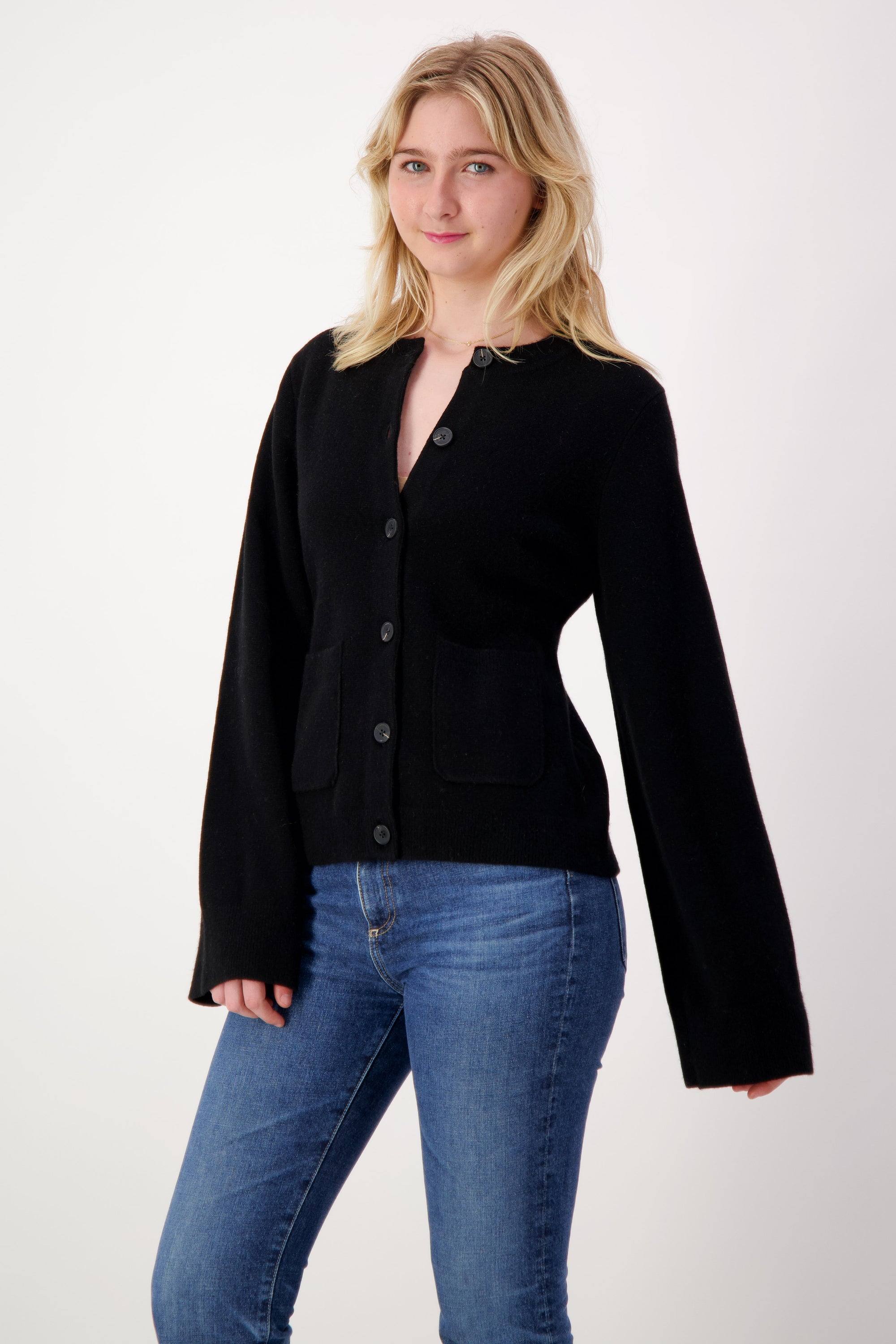 Peplum Cashmere Cardigan - Nuan Cashmere - classic - elegant - cashmere