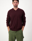 Ribbed Sleeved Cashmere V-Neck