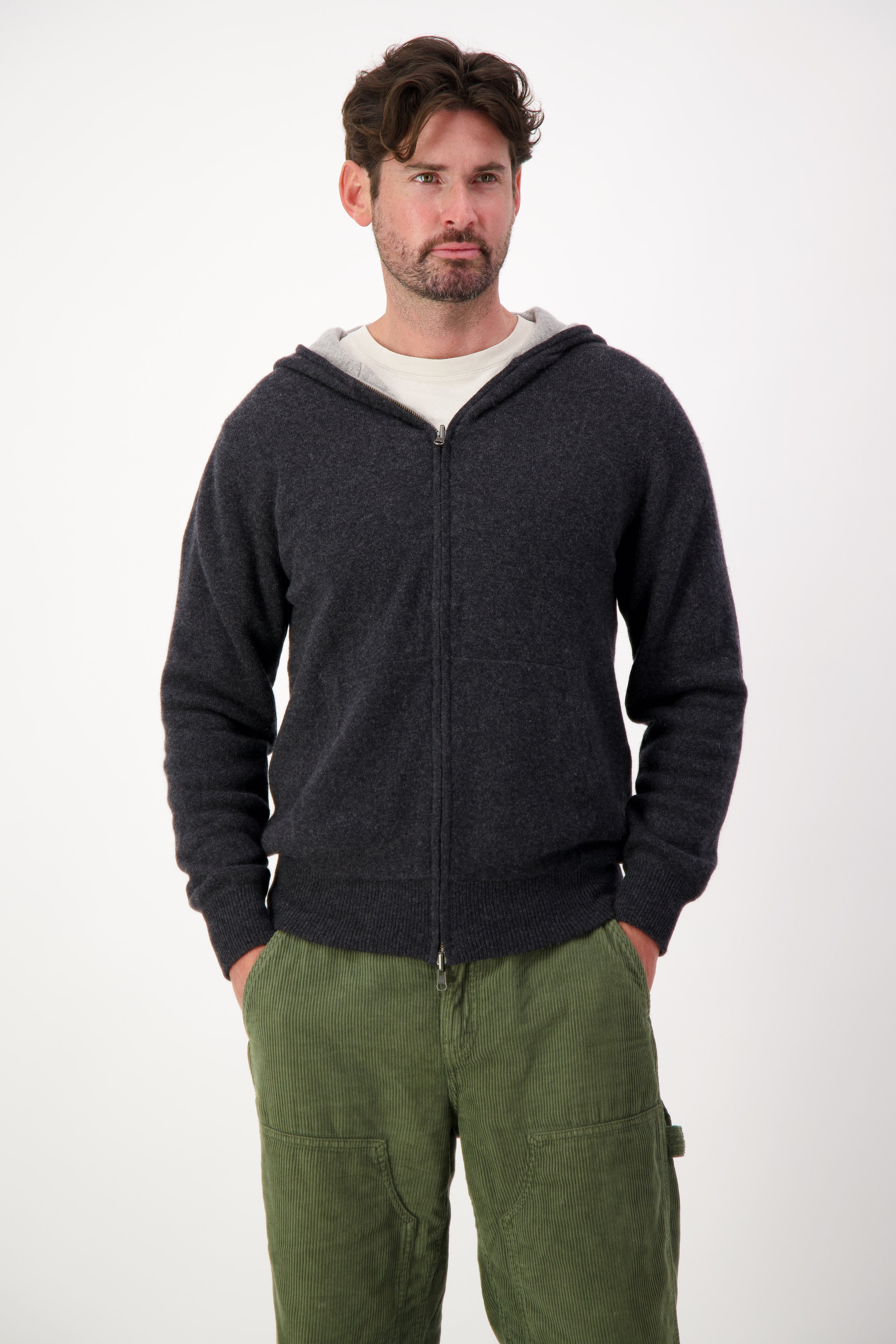 【THE TOKYO】CASHMERE REVERSIBLE ZIP UP Double Layered Reversible Cashmere Hoodie – Nuan Cashmere