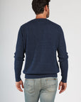 Ribbed Sleeved Cashmere V-Neck