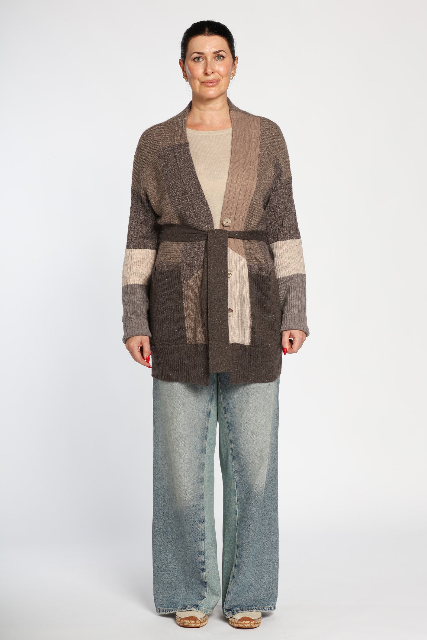 Patchwork Cashmere Coat