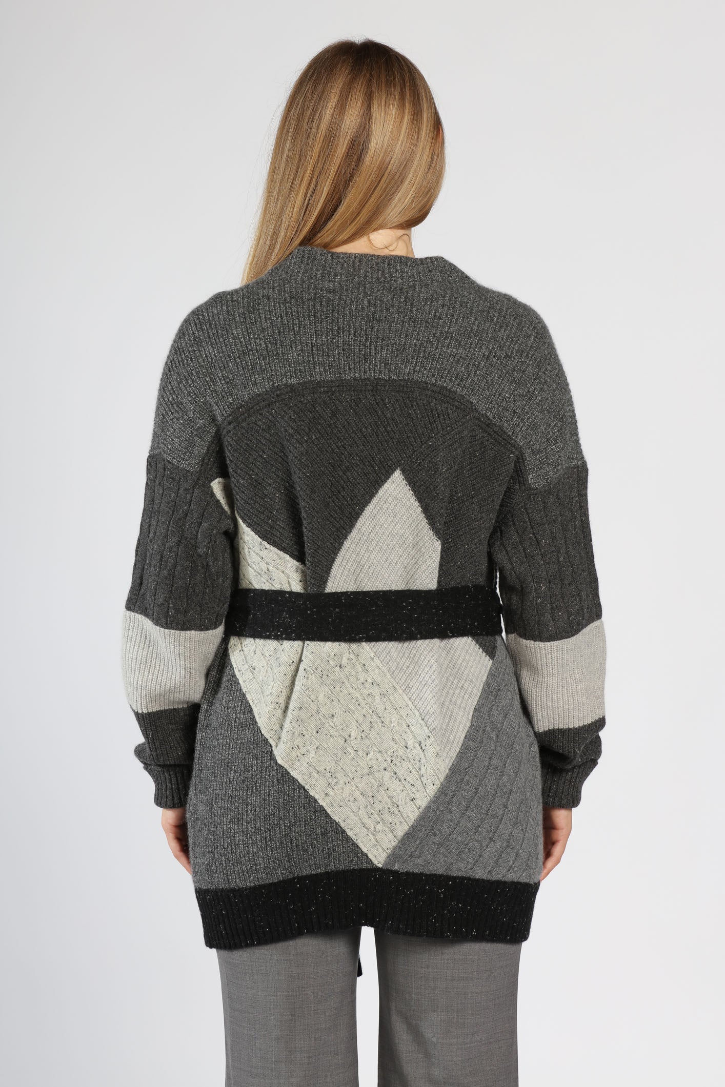 Patchwork Cashmere Coat