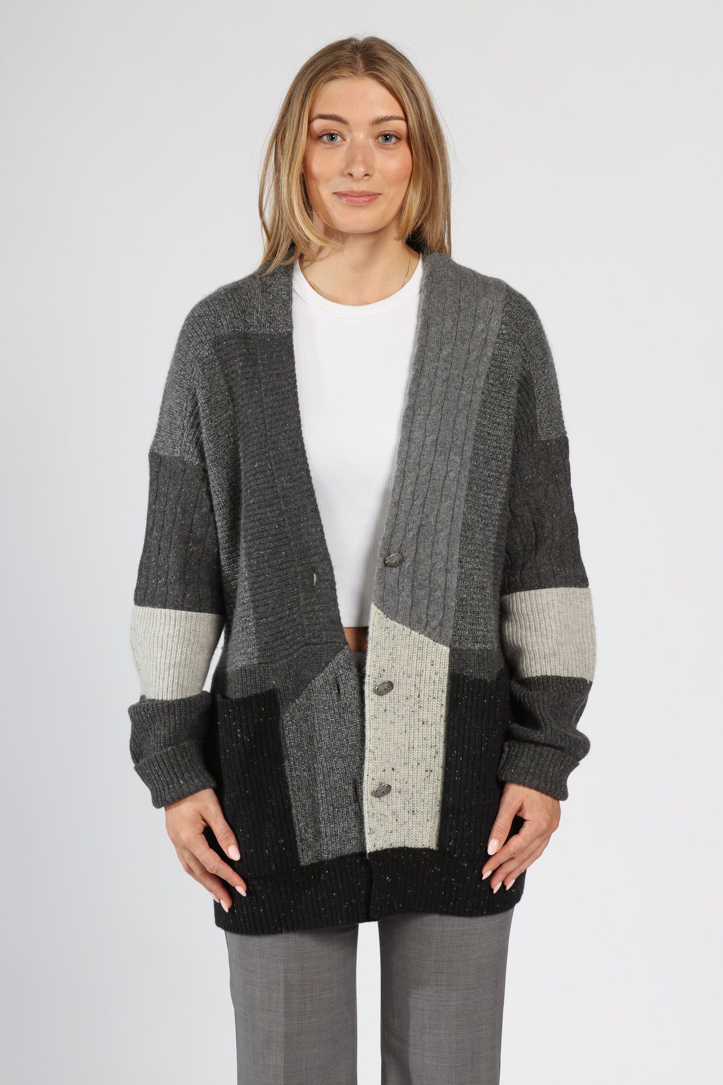 Patchwork Cashmere Coat