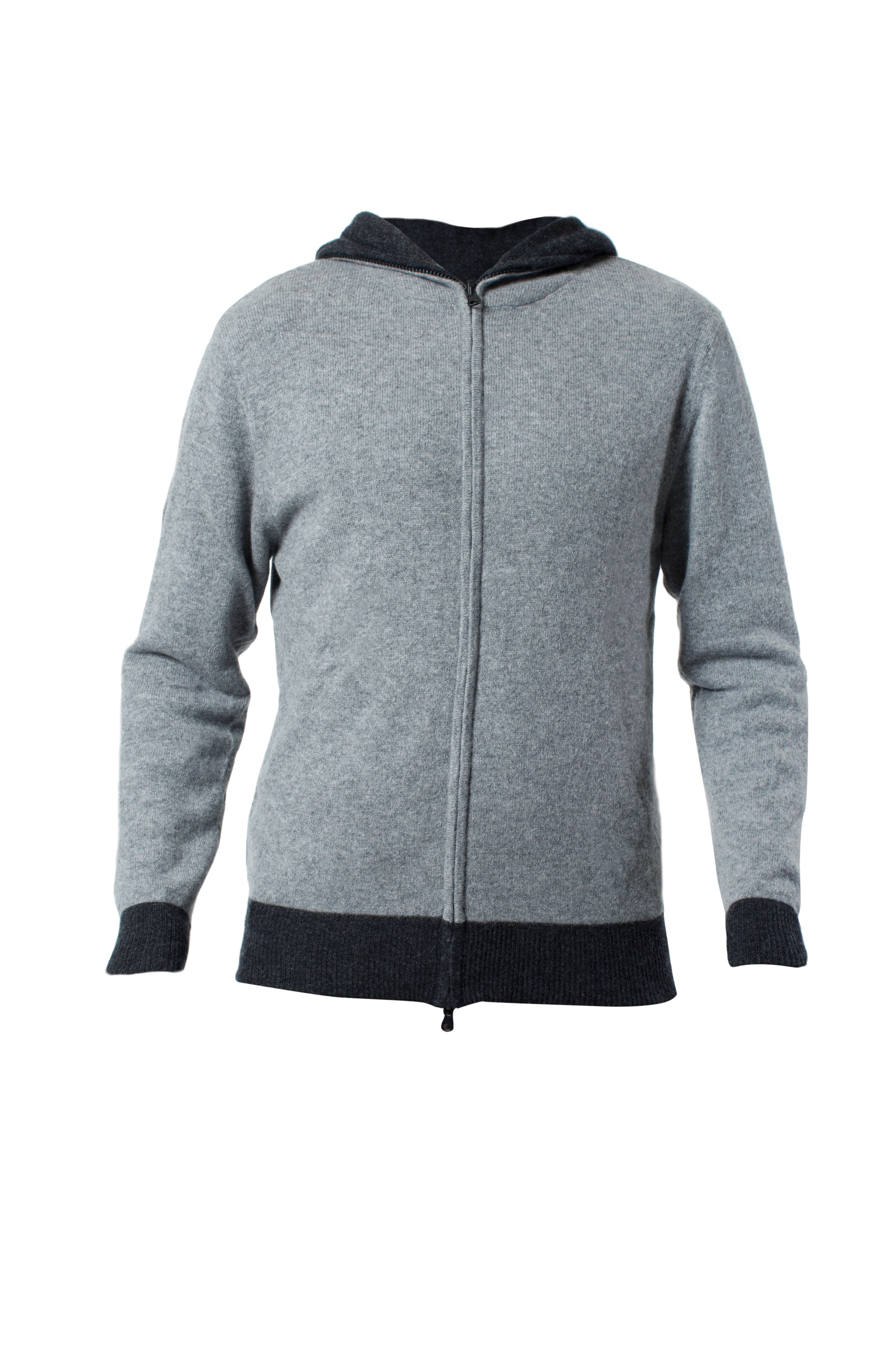 Double Layered Reversible Cashmere Hoodie - Nuan Cashmere Double Layered Reversible Cashmere Hoodie - Nuan Cashmere