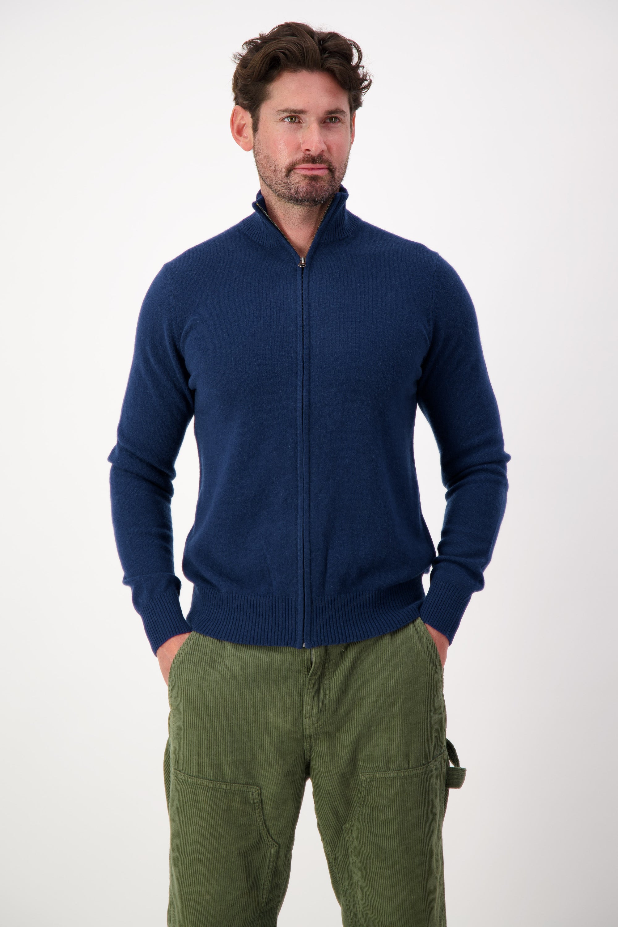 Classic Cashmere Zip Up Sweater