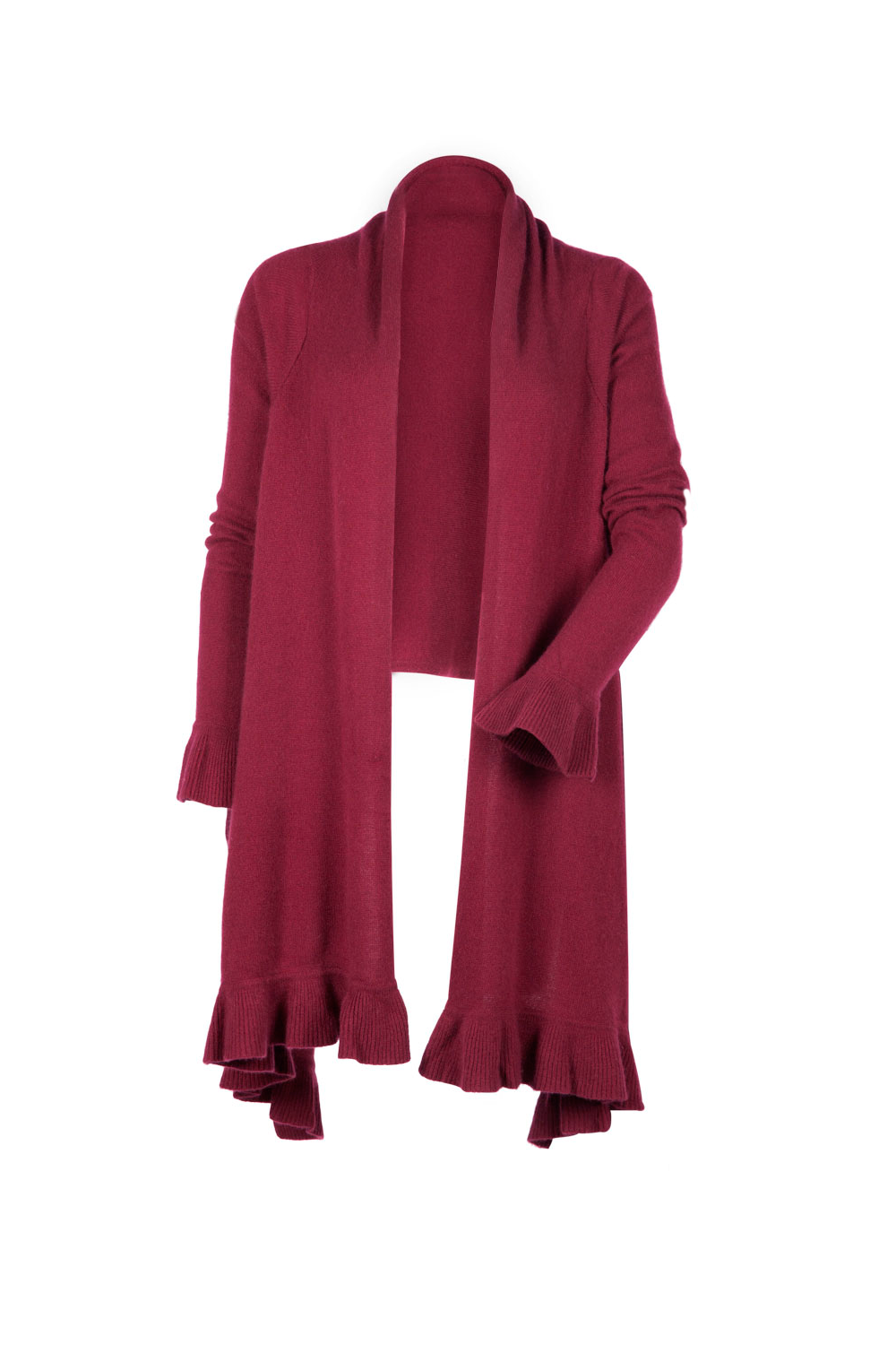 Ruffle Trim Cardiwrap - Nuan Cashmere - classic - elegant - cashmere
