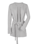 Belted Cardigan with Leather Accents - Nuan Cashmere - classic - elegant - cashmere