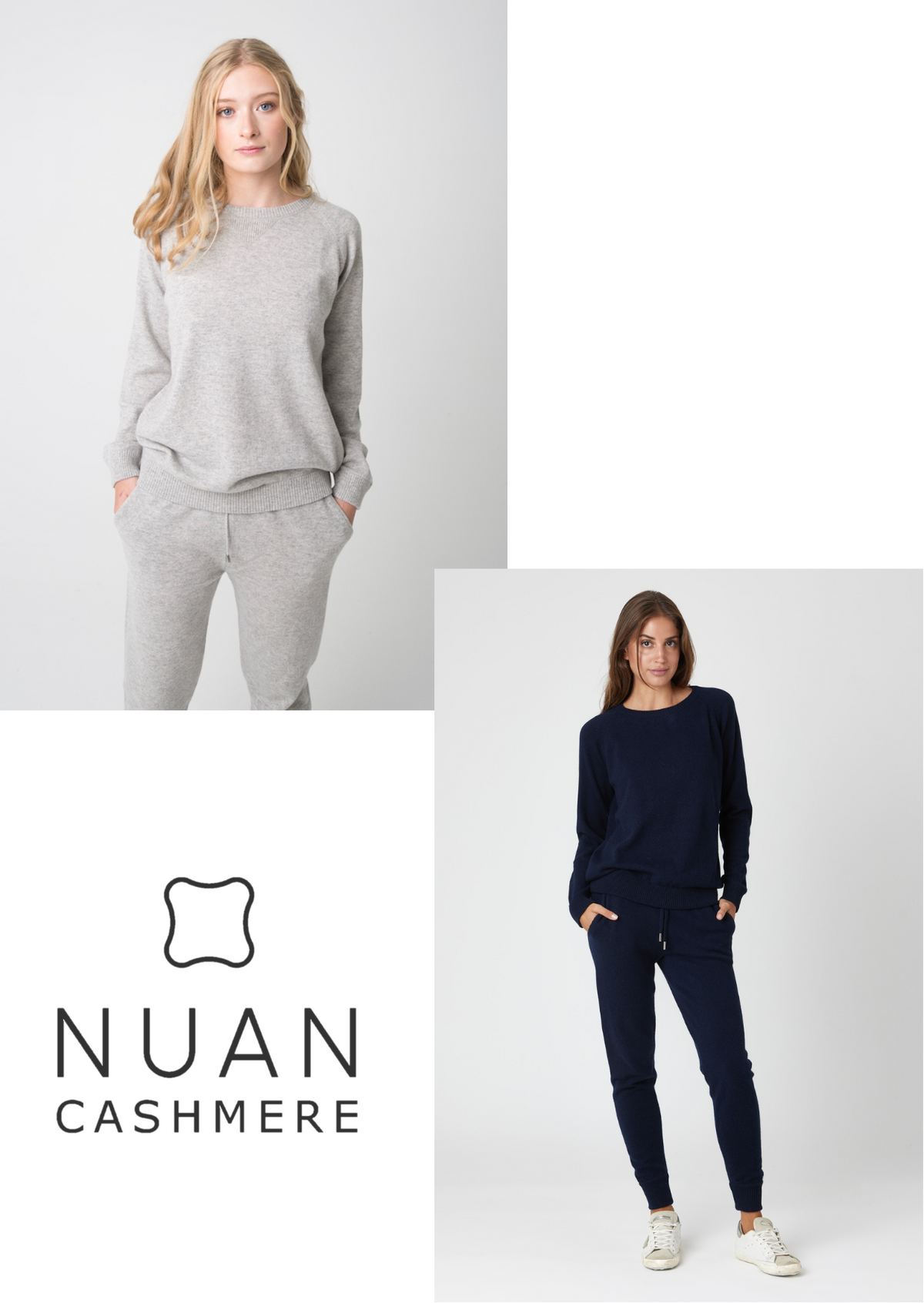 Cashmere Sweat Crew &amp; Jogger Pants - Nuan Cashmere - classic - elegant - cashmere