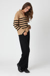 Striped Polo Sweater - Nuan Cashmere - classic - elegant - cashmere