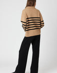 Striped Polo Sweater - Nuan Cashmere - classic - elegant - cashmere