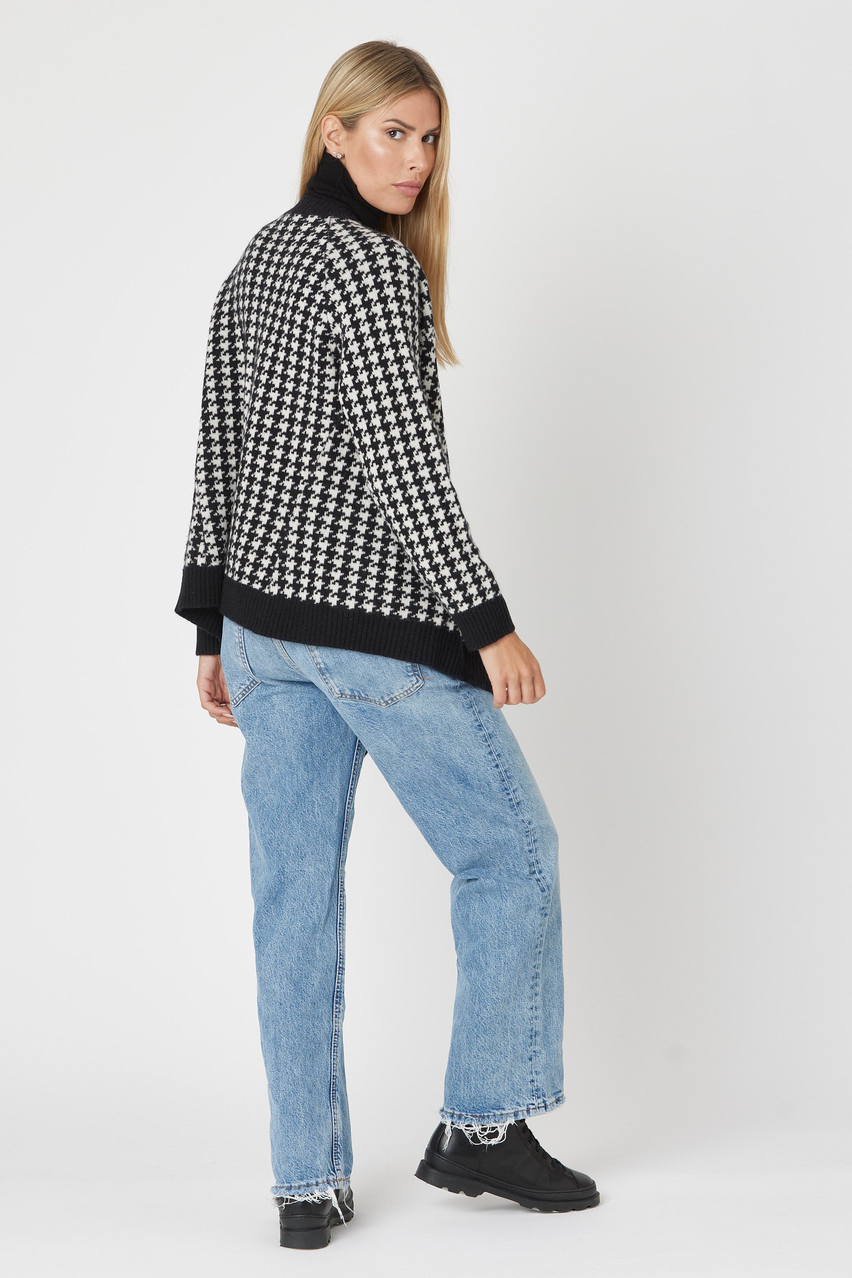 Houndstooth Cardigan - Nuan Cashmere - classic - elegant - cashmere