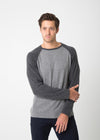 Men's Baseball Sweater - Nuan Cashmere - classic - elegant - cashmere