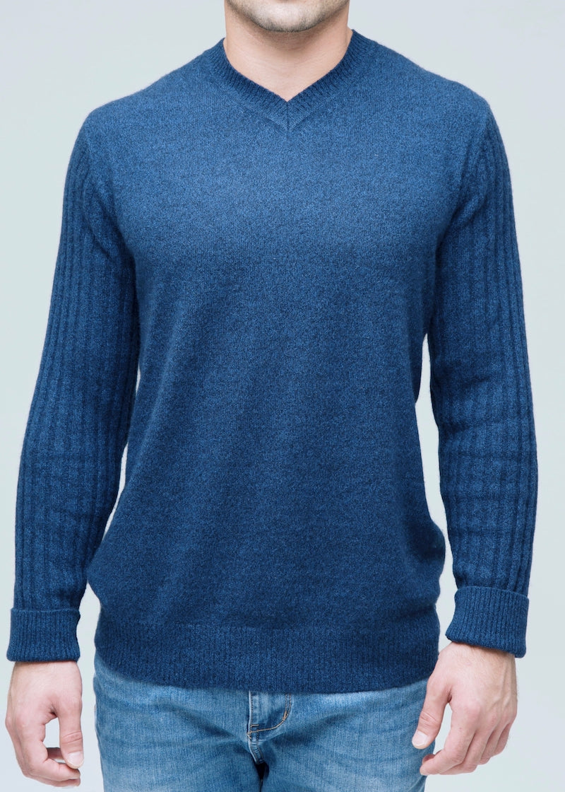 Ribbed Sleeve Sweater - Nuan Cashmere - classic - elegant - cashmere