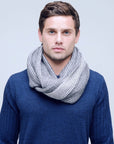 Doubled Sided Ribbed Infinity Scarf - Nuan Cashmere - classic - elegant - cashmere