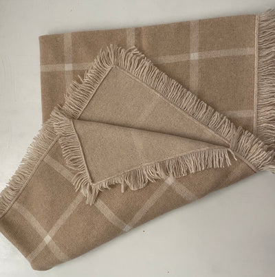 Jacquard Birdseye Check Throw - Nuan Cashmere - classic - elegant - cashmere
