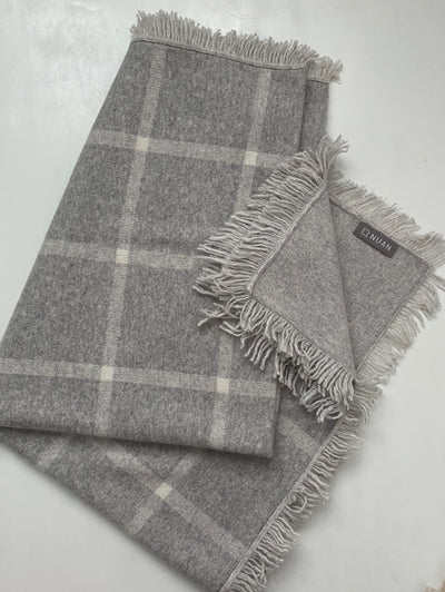 Jacquard Birdseye Check Throw - Nuan Cashmere - classic - elegant - cashmere