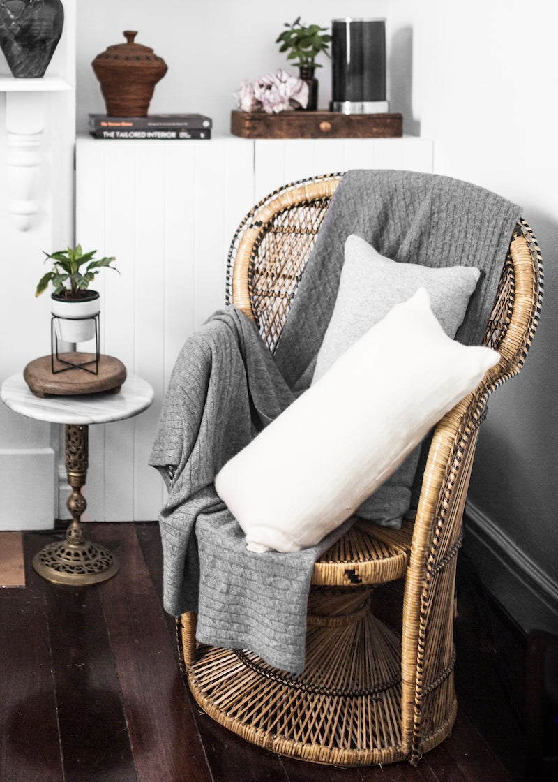 Large Cable Throw - Nuan Cashmere - classic - elegant - cashmere