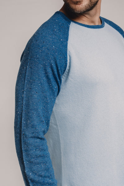 Men's Baseball Sweater - Nuan Cashmere - classic - elegant - cashmere