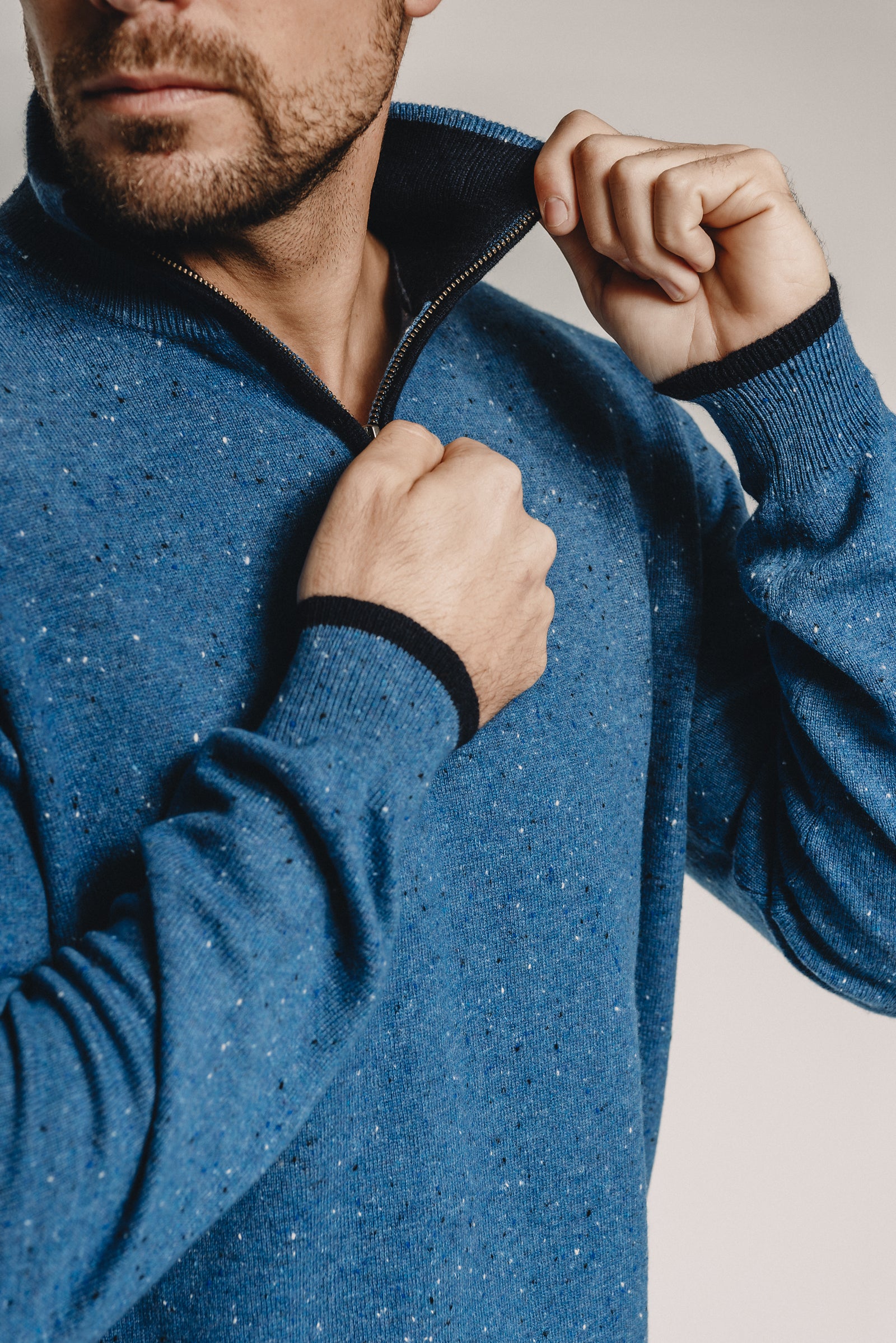 Half Zip Sweater - Nuan Cashmere - classic - elegant - cashmere