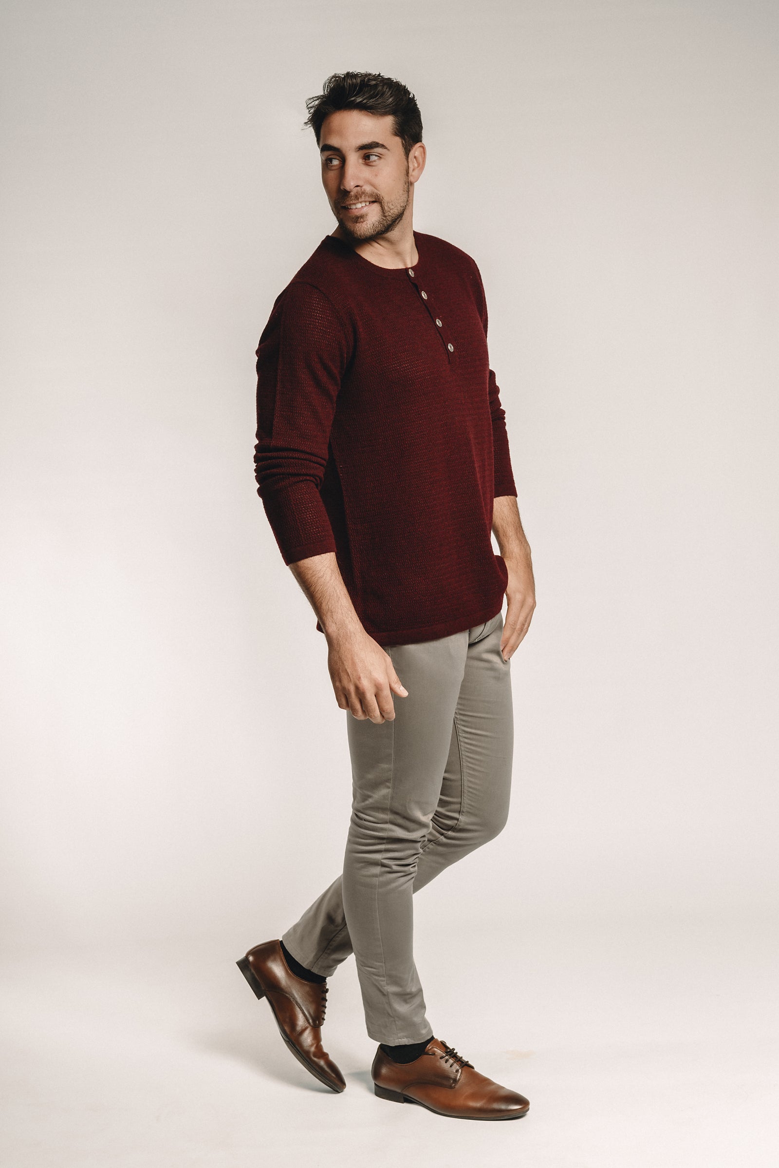 Waffle Henley - Nuan Cashmere - classic - elegant - cashmere