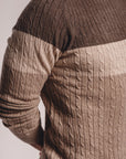 Tri-Colour Cable Sweater - Nuan Cashmere - classic - elegant - cashmere