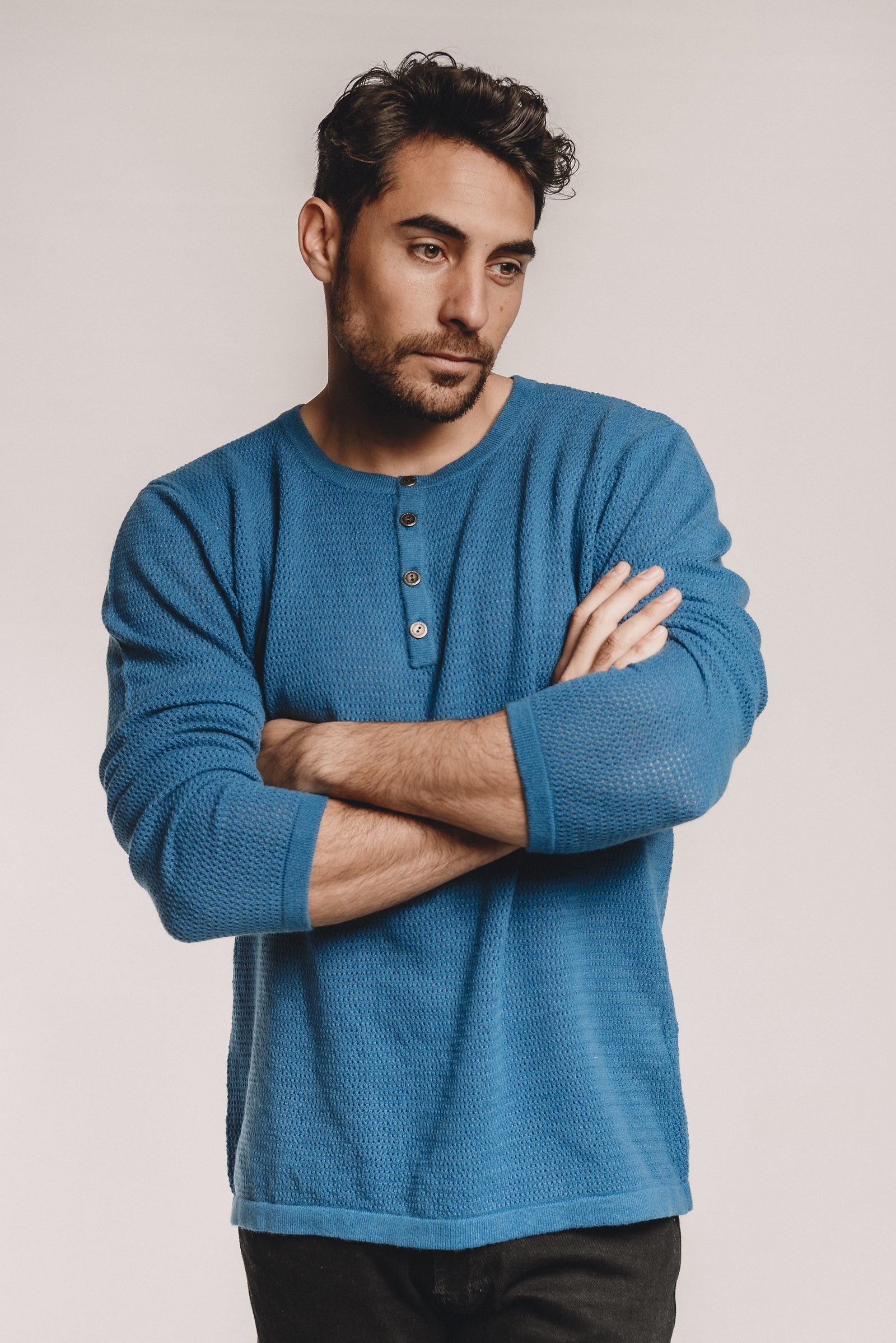 Waffle Henley - Nuan Cashmere - classic - elegant - cashmere