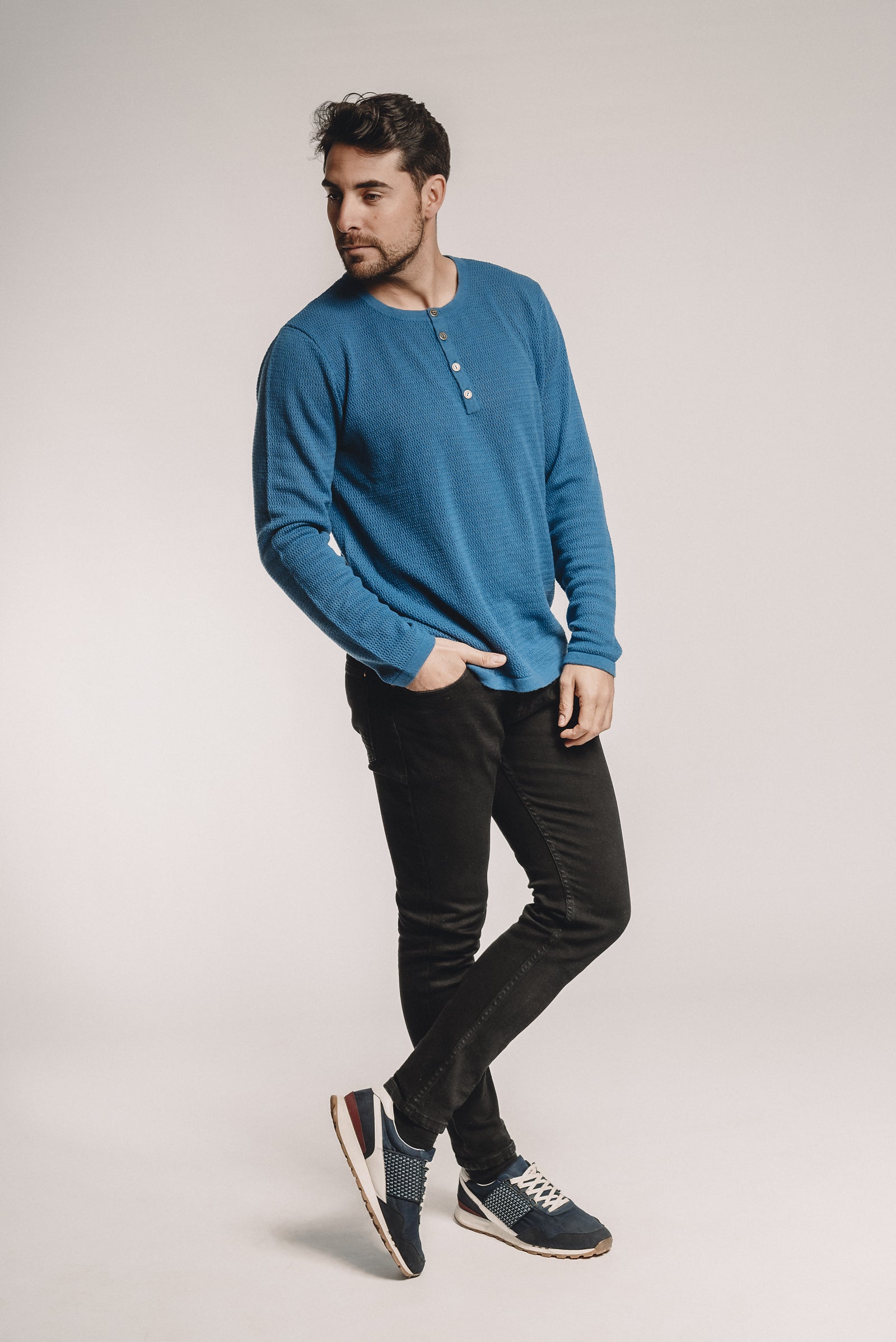 Waffle Henley - Nuan Cashmere - classic - elegant - cashmere