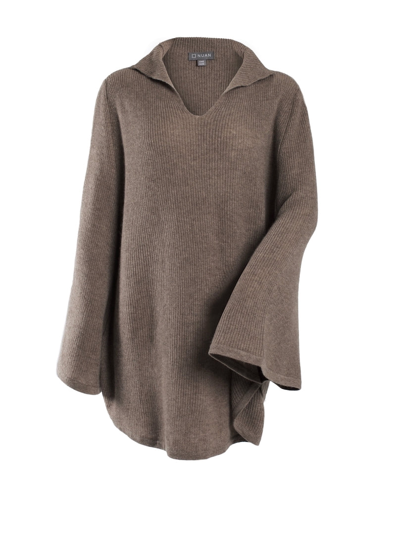 Collared Poncho - Nuan Cashmere - classic - elegant - cashmere