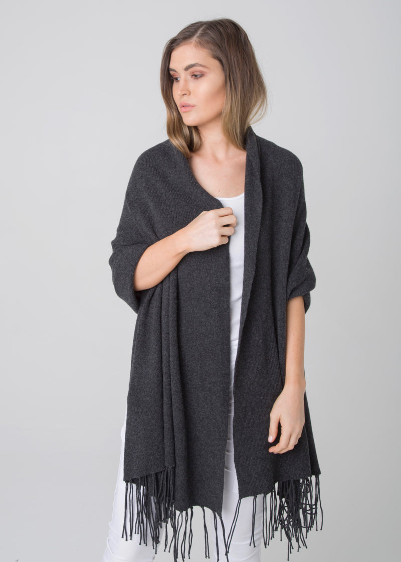 Hand Fringed Shawl - Nuan Cashmere - classic - elegant - cashmere