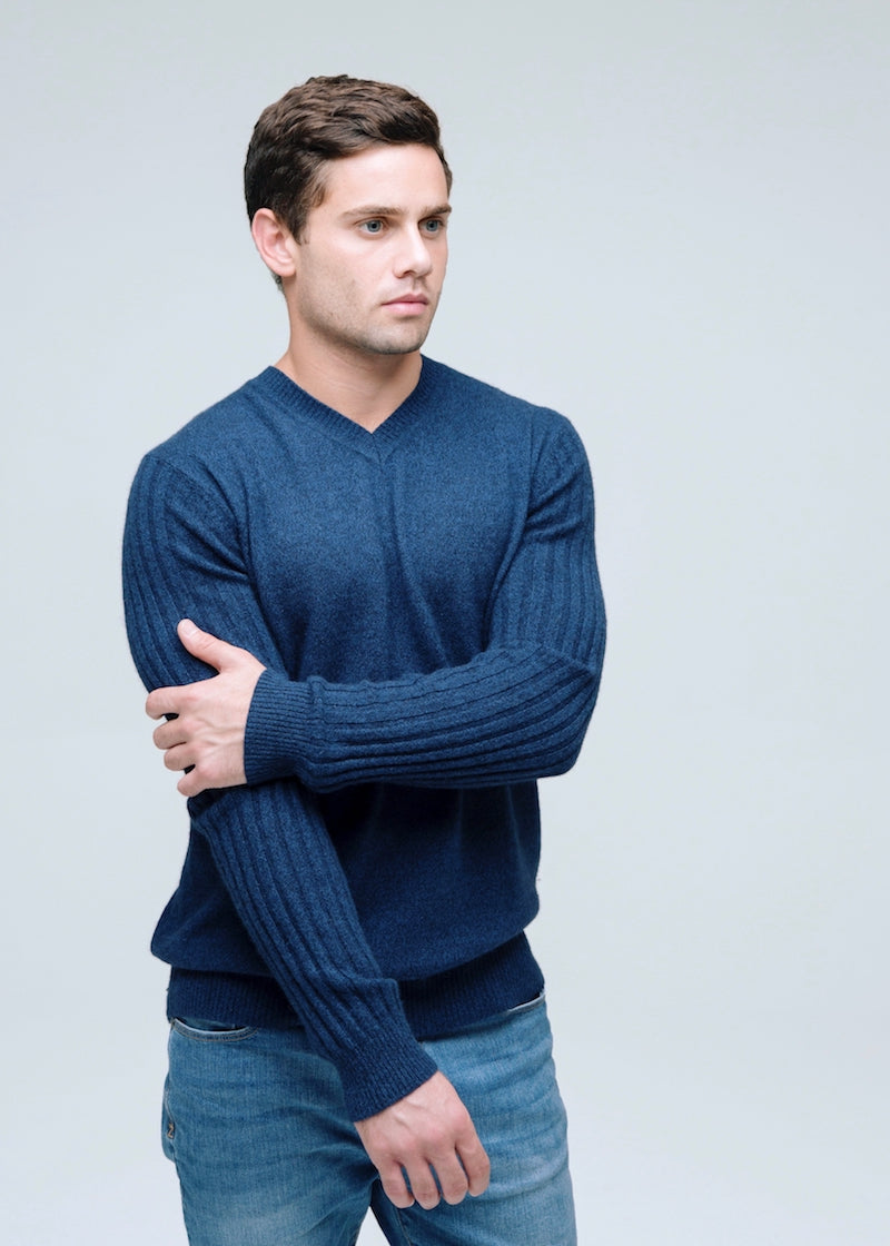 Ribbed Sleeve Sweater - Nuan Cashmere - classic - elegant - cashmere