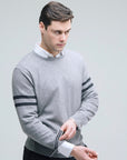 Stripe Accent Sweater - Nuan Cashmere - classic - elegant - cashmere