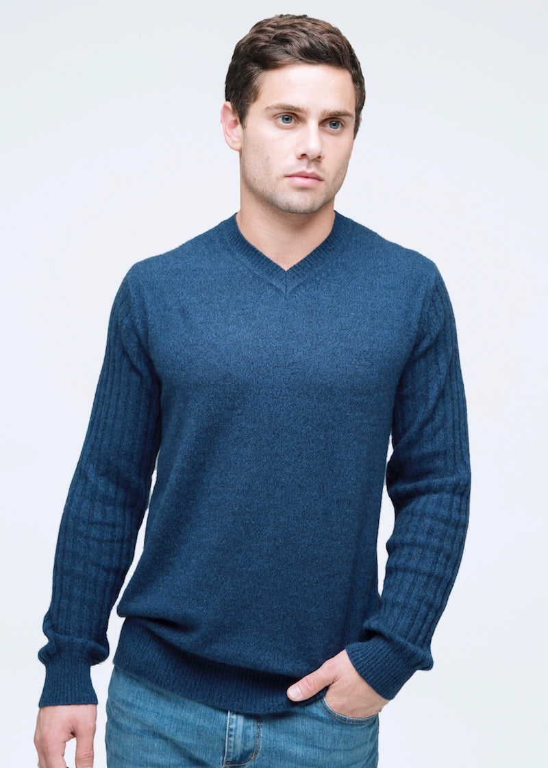 Ribbed Sleeve Sweater - Nuan Cashmere - classic - elegant - cashmere