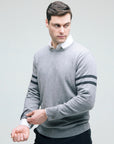 Stripe Accent Sweater - Nuan Cashmere - classic - elegant - cashmere
