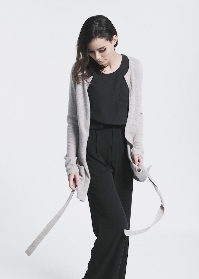 Belted Cardigan Jacket - Nuan Cashmere - classic - elegant - cashmere