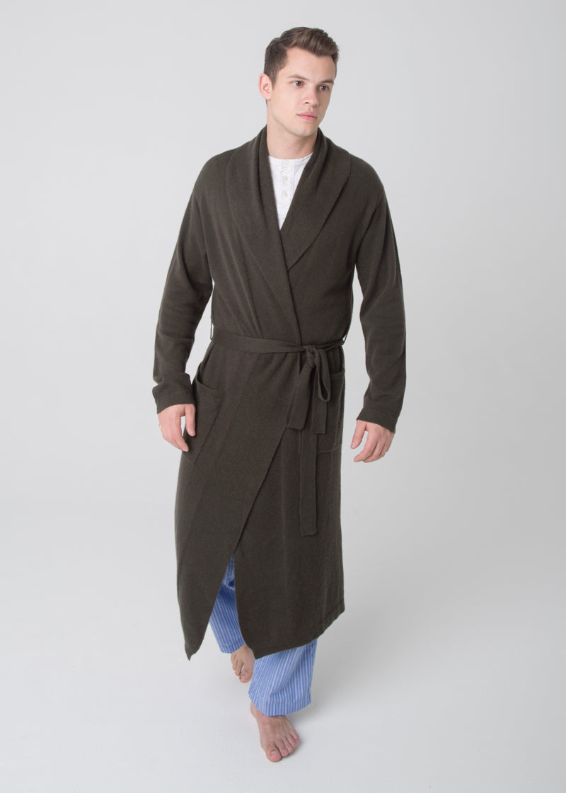 Men s Cashmere Luxury Robe Nuan Cashmere