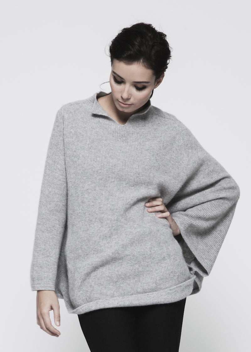 Collared Poncho - Nuan Cashmere - classic - elegant - cashmere