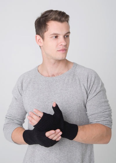 Ribbed knit wrist warmers - Nuan Cashmere - classic - elegant - cashmere