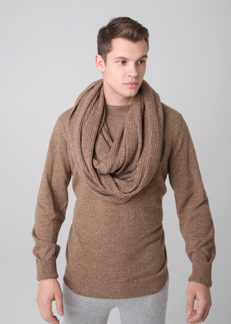 Ribbed Infinity Scarf Nuan Cashmere